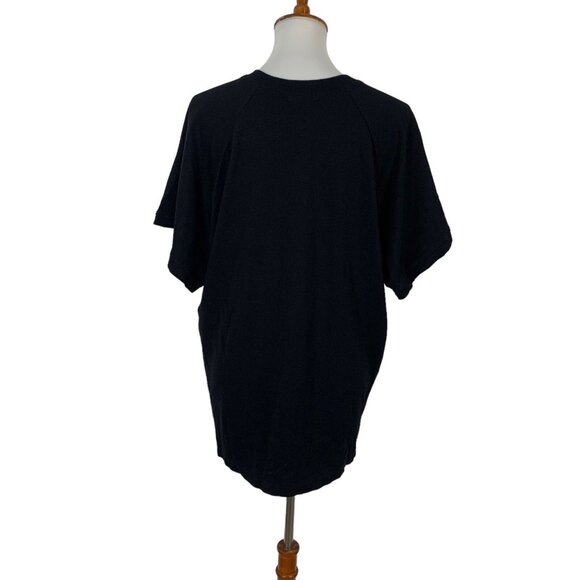 BLQ 0 Black Short Sleeve Top With Pockets Minimal Street Style - Picture 5 of 7